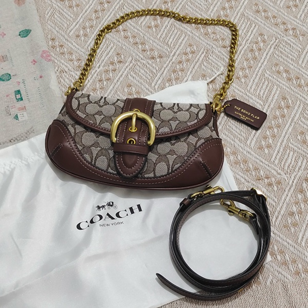 Coach Soho Series Brown Chain Bag